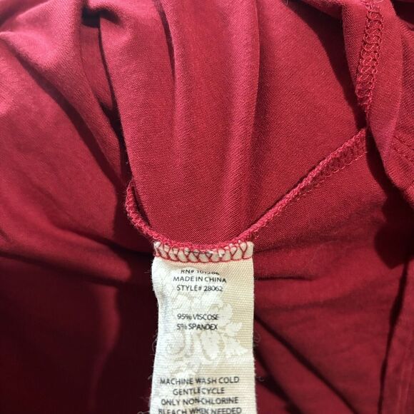 Soft Surroundings Tunic Top Womens Extra Large XL Red Scoop Neck Stretch Blouse - Picture 8 of 9
